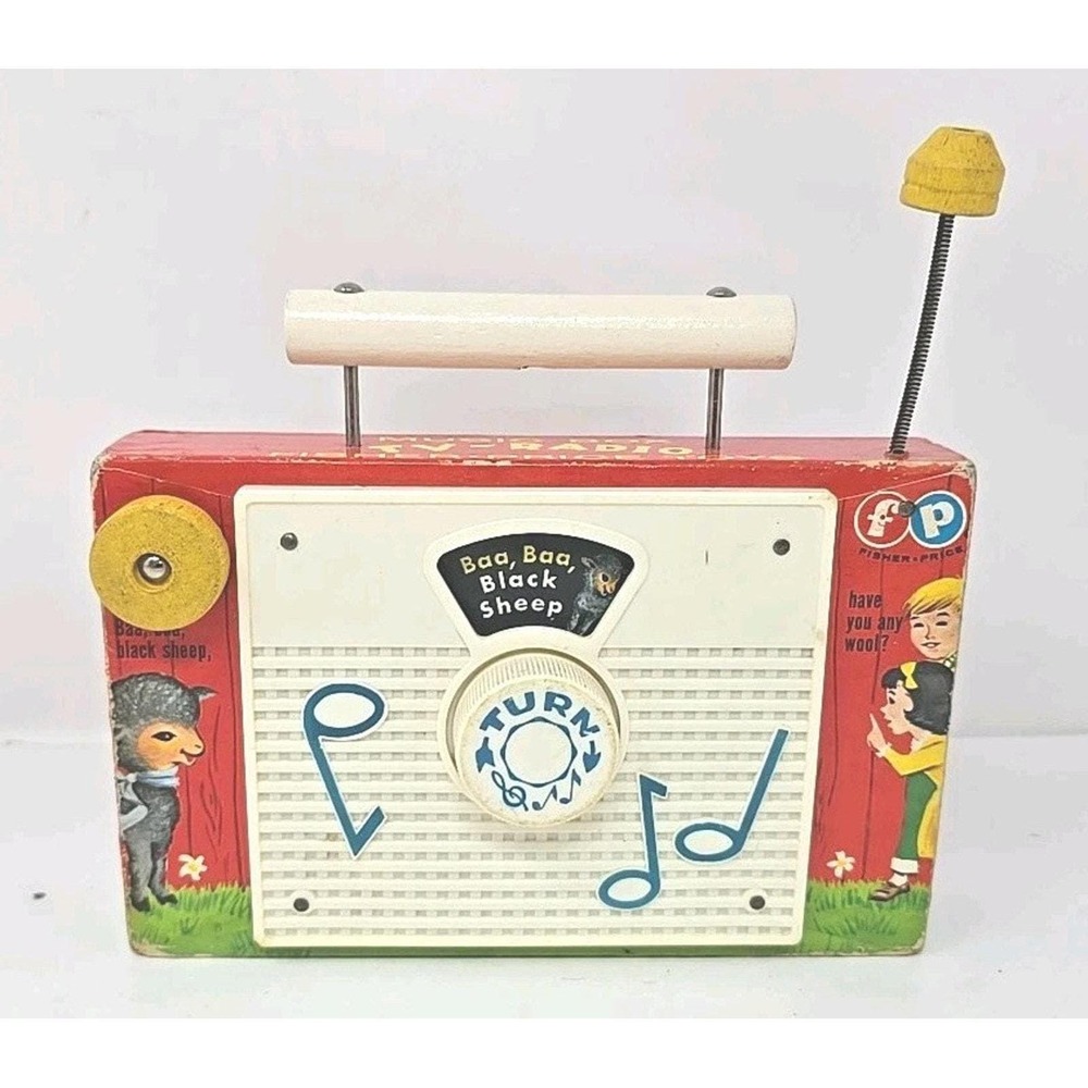 Vintage 1966 Fisher Price Toys Baa Baa Black Sheep TV-Radio Turn Knob U277